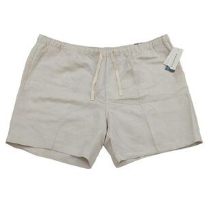 Cubavera Linen Blend Shorts 7" Mens XXL Beige Summer Travel Outdoor Coastal